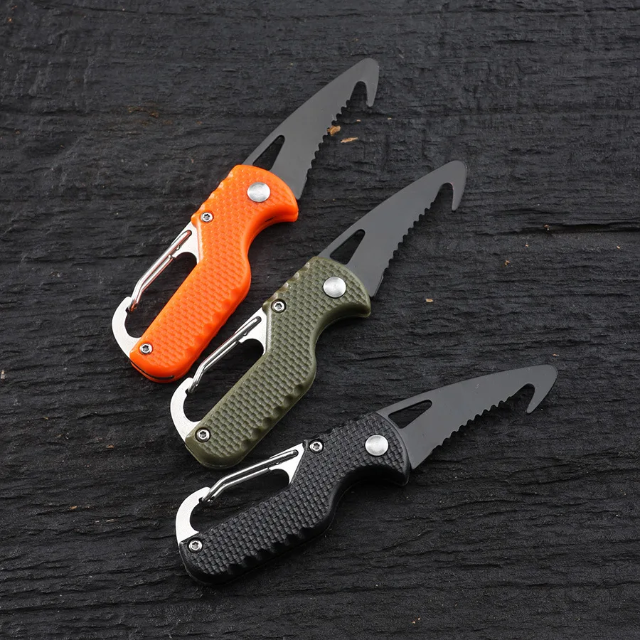 Portable Multifunctional Express Parcel Knife, Keychain, Serrated Hook, Carry-On Unpacking, Emergency Survival Tool Box Opener