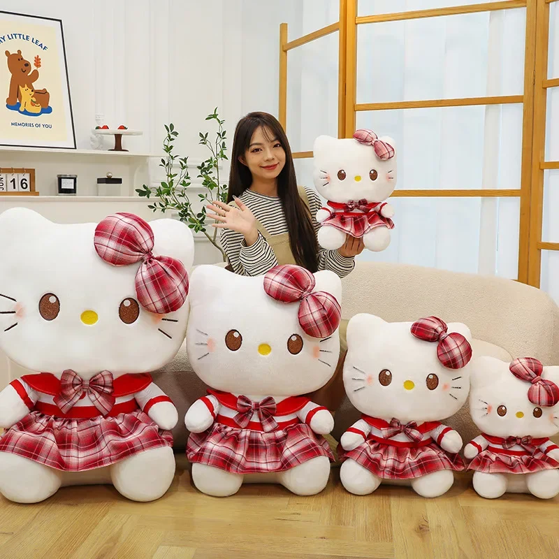 Sanrio 40-60CM Kuromi Hello Kitty Doll Plush Stuffed Animal Toys Childrens and Girls Plushies Skirt Kuromi  Doll Children Gifts