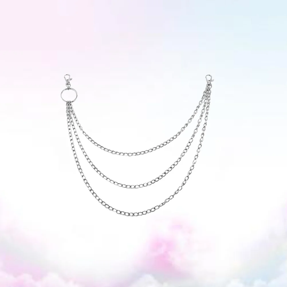 1 قطعة سلسلة الخصر فاسق السراويل المفاتيح للجينز القوطية المعادن الهيب هوب 3 طبقات للجنسين جيب سلسلة السراويل اكسسوارات الديكور