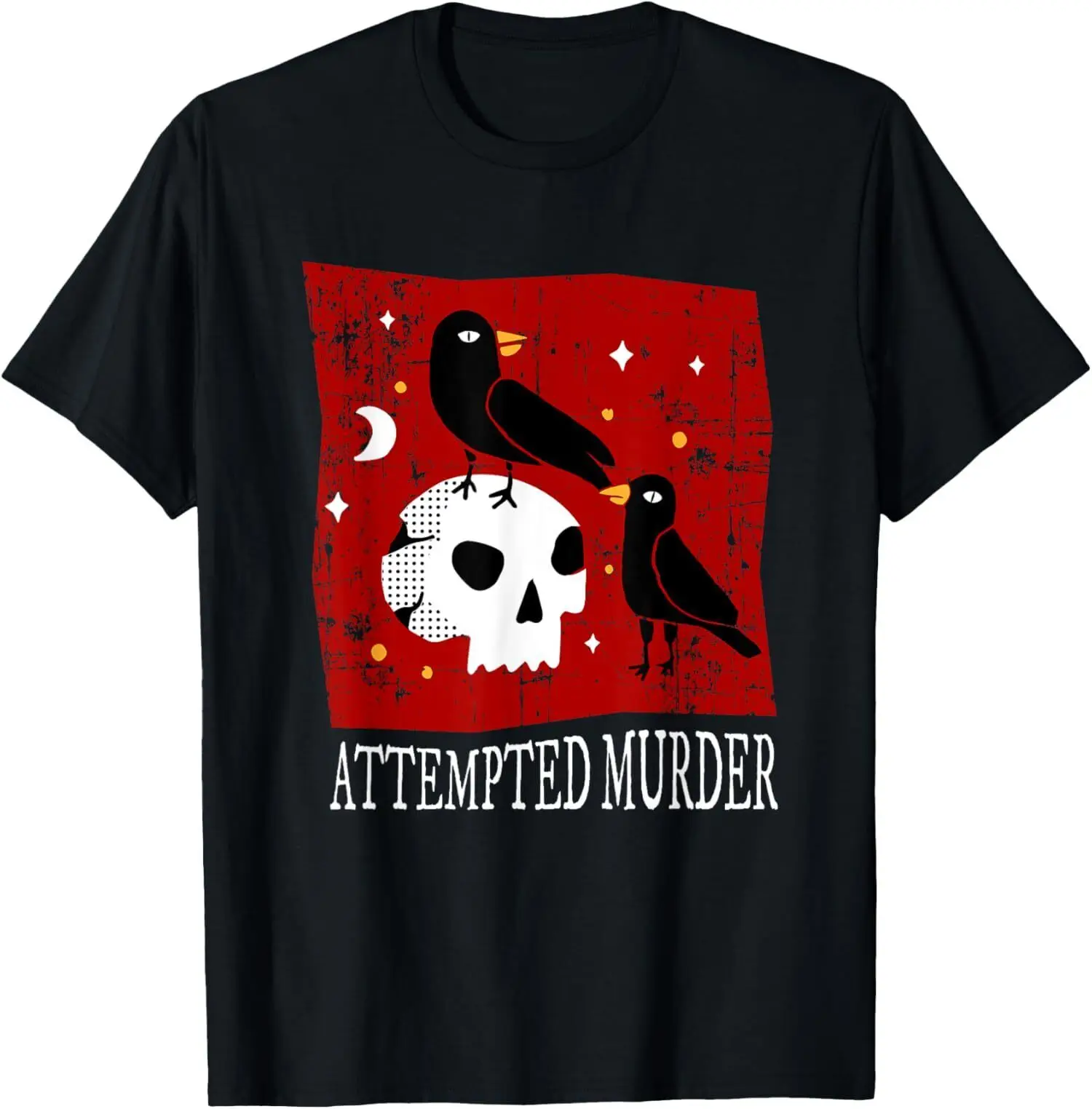 NEW LIMITED Crow Poetry Attempted Murder Skull Gothic Edgar Allan Poe Gift Shirt