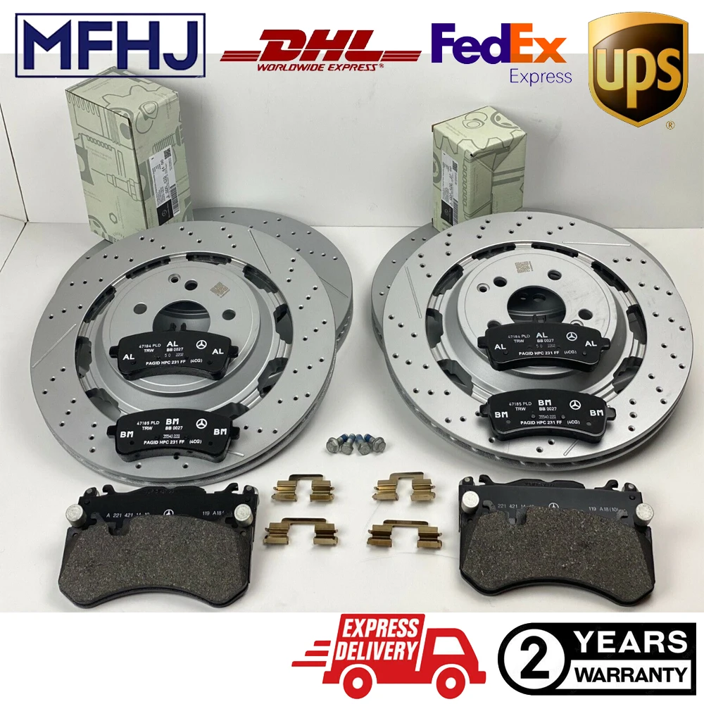 For Mercedes Benz S63 & S65 AMG Front & Rear Brake Pads & Rotors Set - Genuine