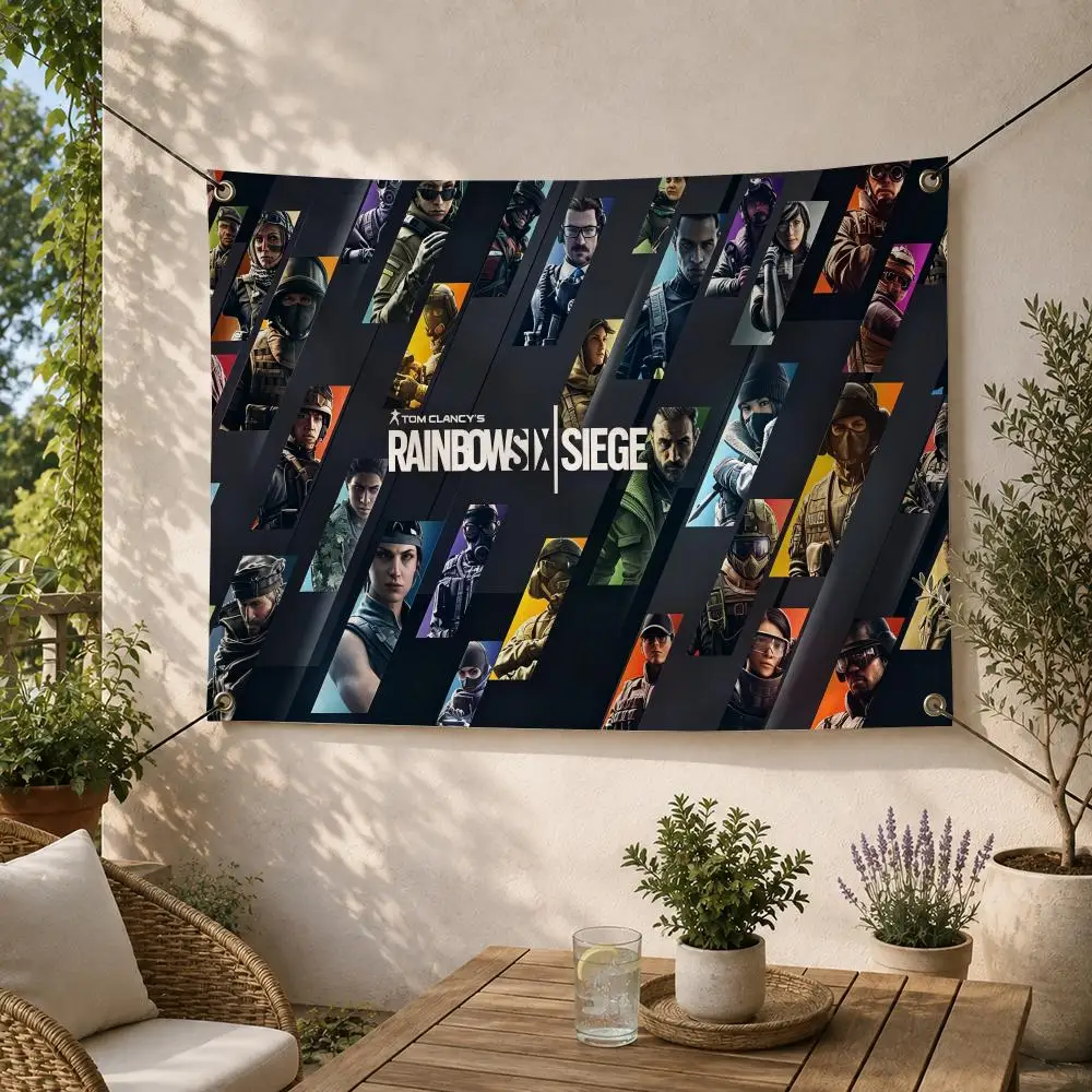 Game-Rainbow Six Tactical Shooter Flags Decorative Flag Banner for Outdoor Garden Yard Camping Party Home Wall Hanging Decor