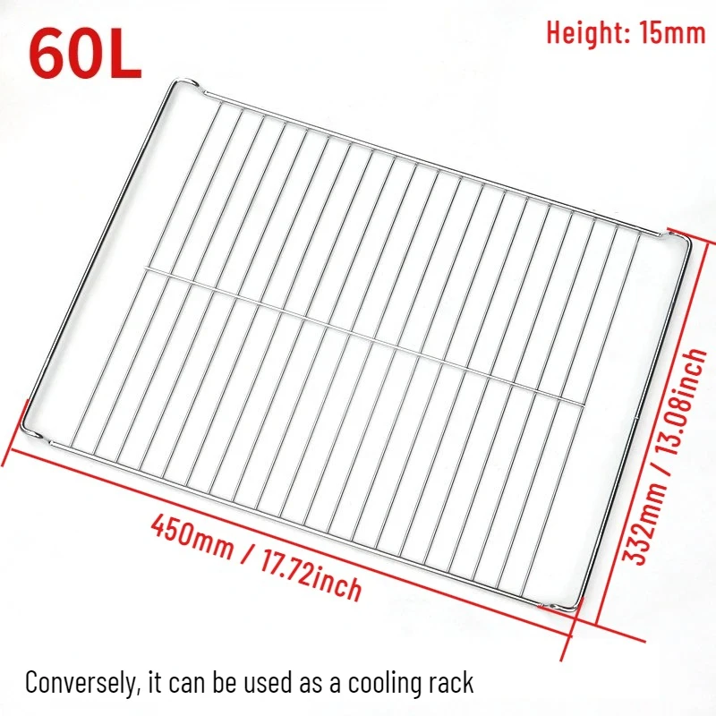 60L Electric Oven Racks for Kitchen Cooling Dried Fruit Drying Net Oven Baking Plate Tray Bbq Grill Electroplate Mesh 450x332mm