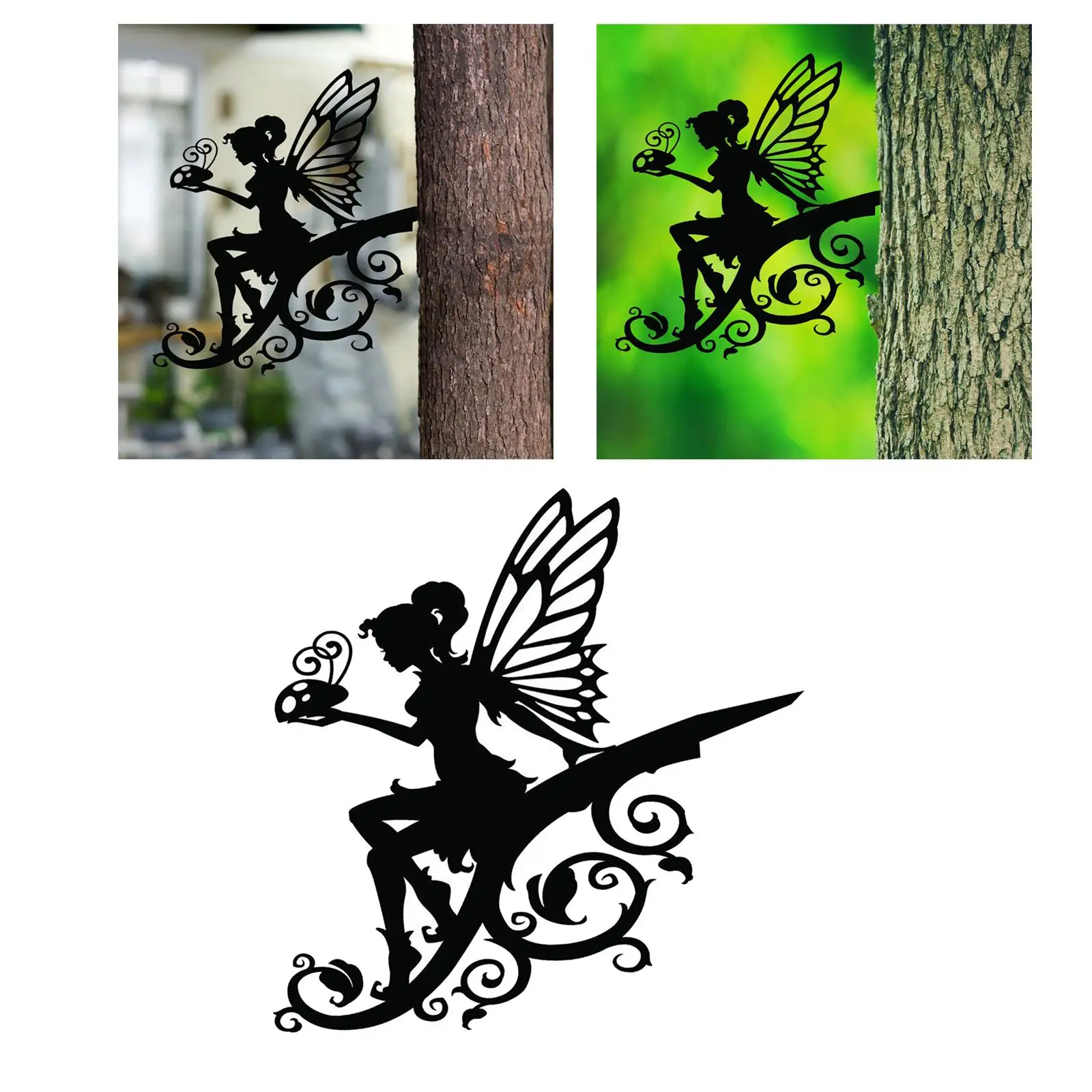 Artistic Fairy Silhouette Statue for Outdoor Garden Lawn Wall