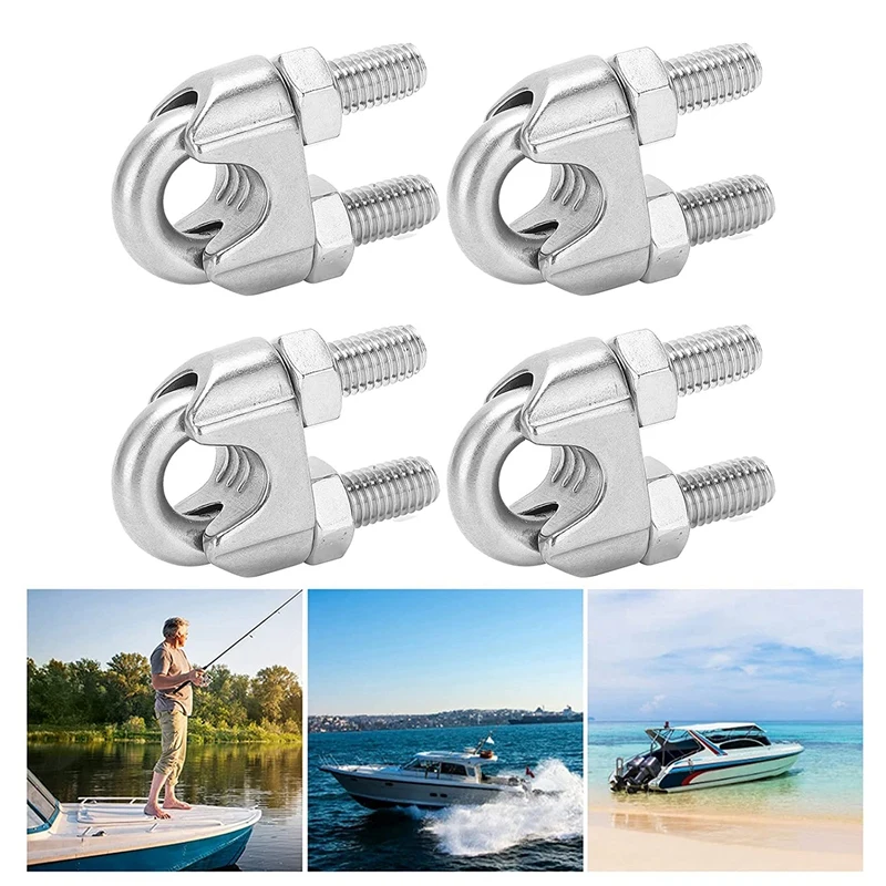 4 Stuks Draad Kabel Klem U Bolt Zadel Fastener M14 Zware Draad Kabel Klem Voor Rigging Touw Industrie Huishoudelijke spanner
