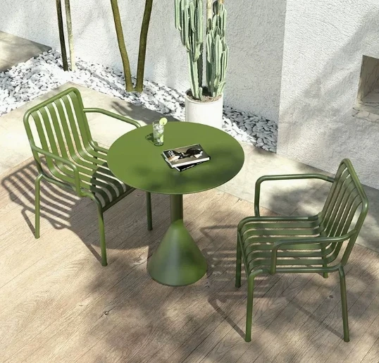 

Modern Minimalist Outdoor Iron Tables and Chairs for Coffee Shops Milk Tea Shops Chairs Villas Courtyards Wrought