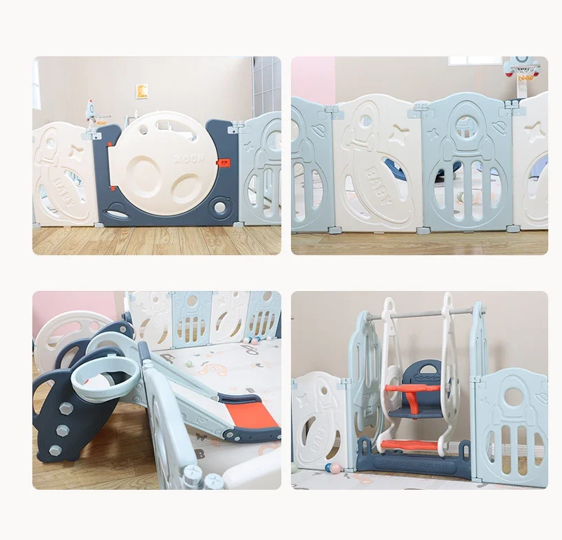 Plastic Kids Baby Playpen Fence Children Playard with Gate Playpen Easy Installation for Baby 18 Panel