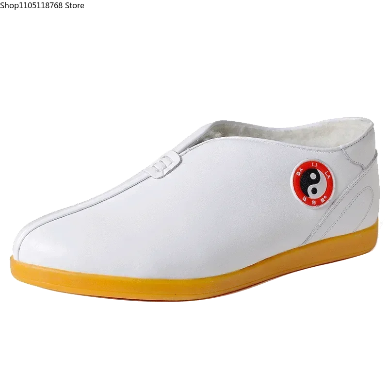 الشتاء رشاقته جلد طبيعي الكونغ فو تاي تشي أحذية فنون الدفاع عن النفس جلد البقر وتر القاع