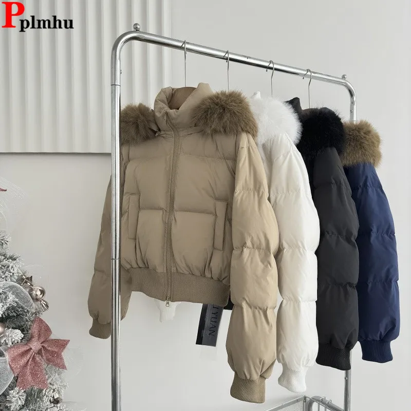 Faux Collar Hooded Short Cotton Coats Tops  Thicken Warm Fashion New Parkas Casual Chaquetas Winter Korea Women Jackets Casaco