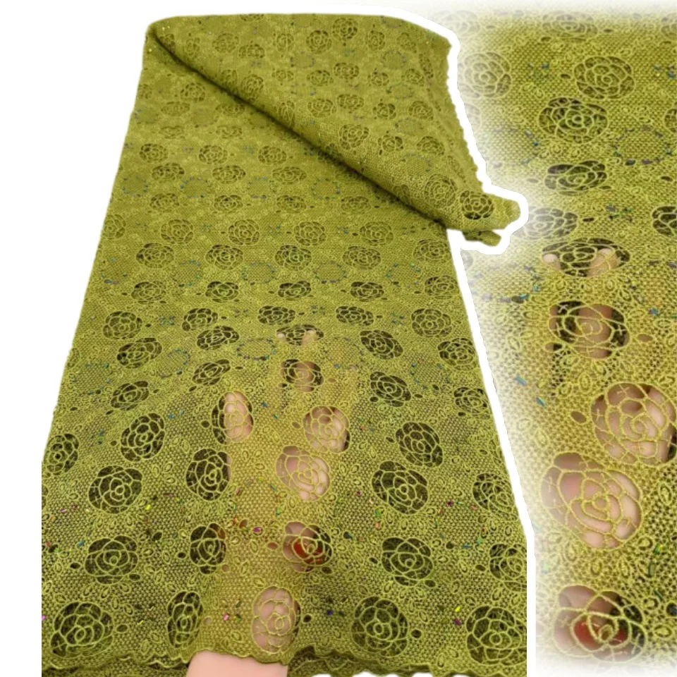 

Черное новейшее африканское гипюровое кружево с камнями, ткань 2026 года, нигерийская сетчатая кружевная ткань для женских вечерних платьев и нарядов для вечеринок 2372