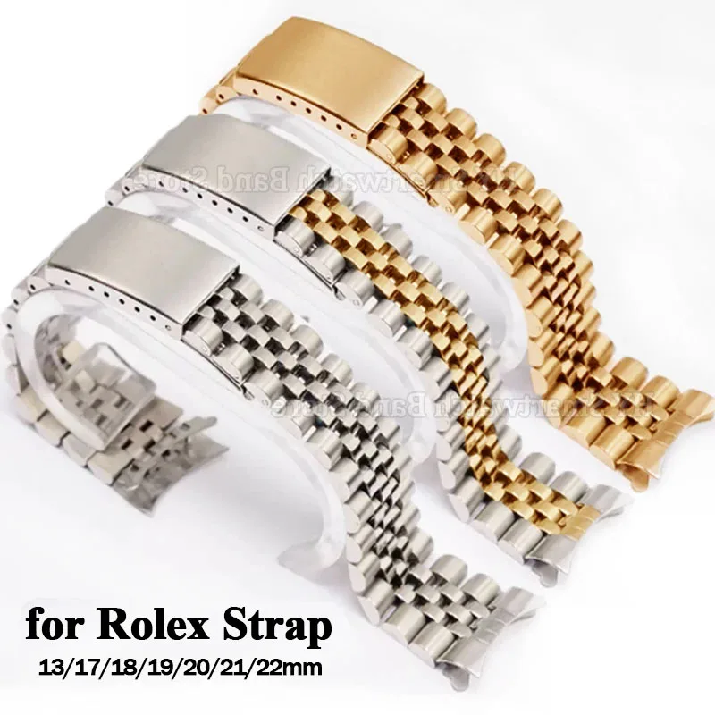 13 مللي متر 17 مللي متر 18 مللي متر 19 مللي متر 20 مللي متر 21 مللي متر 22 مللي متر حزام الفولاذ المقاوم للصدأ ل رولكس ل دايتونا ل DATEJUST نهاية منحنية أضعاف مشبك الرجال سوار