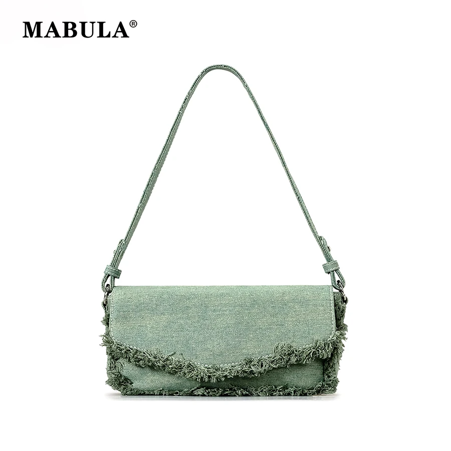 MABULA Women's Ruffled Cover Messenger Bag Candy Green Ruched Canvas Underarm Shoulder Purse Chic Flap Handbag