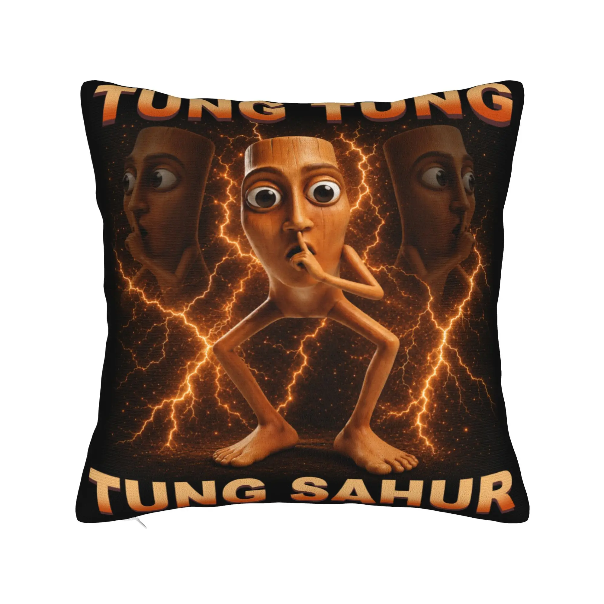 Tung Tung Tung Sahur Dance Funny Brainrot Meme Pillow Case  Design Pillow Cover Cute Funny Pillowcases For Couch Sofa Bedroom