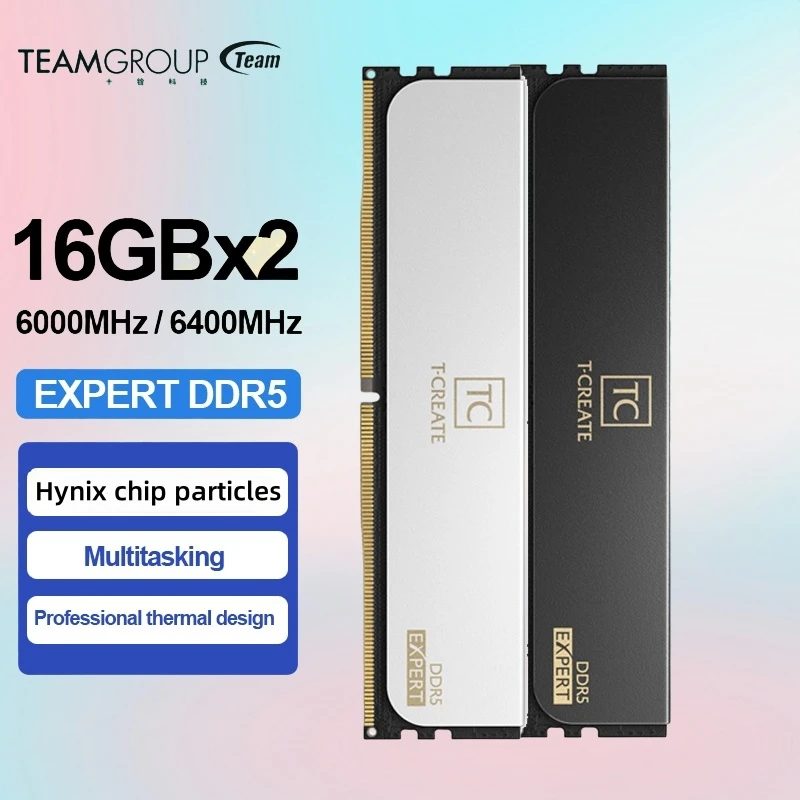 TEAMGROUP T-Create Expert Overclocking 10L DDR5 2x16GB 6000 6400MHz Intel XMP3.0 & AMD Expo Compatible Desktop Memory Module Ram