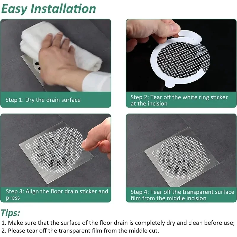 10-50pc Disposable Mesh Floor Drain Stickers Hair Catcher Stopper Bathroom Shower Drain Cover Anti-blocking Filter Sink Strainer - view 5