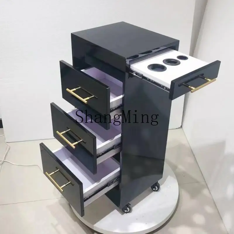 SM hairdresser tools trolley salon barber shop storage cabinet multi-purpose mirror table rack