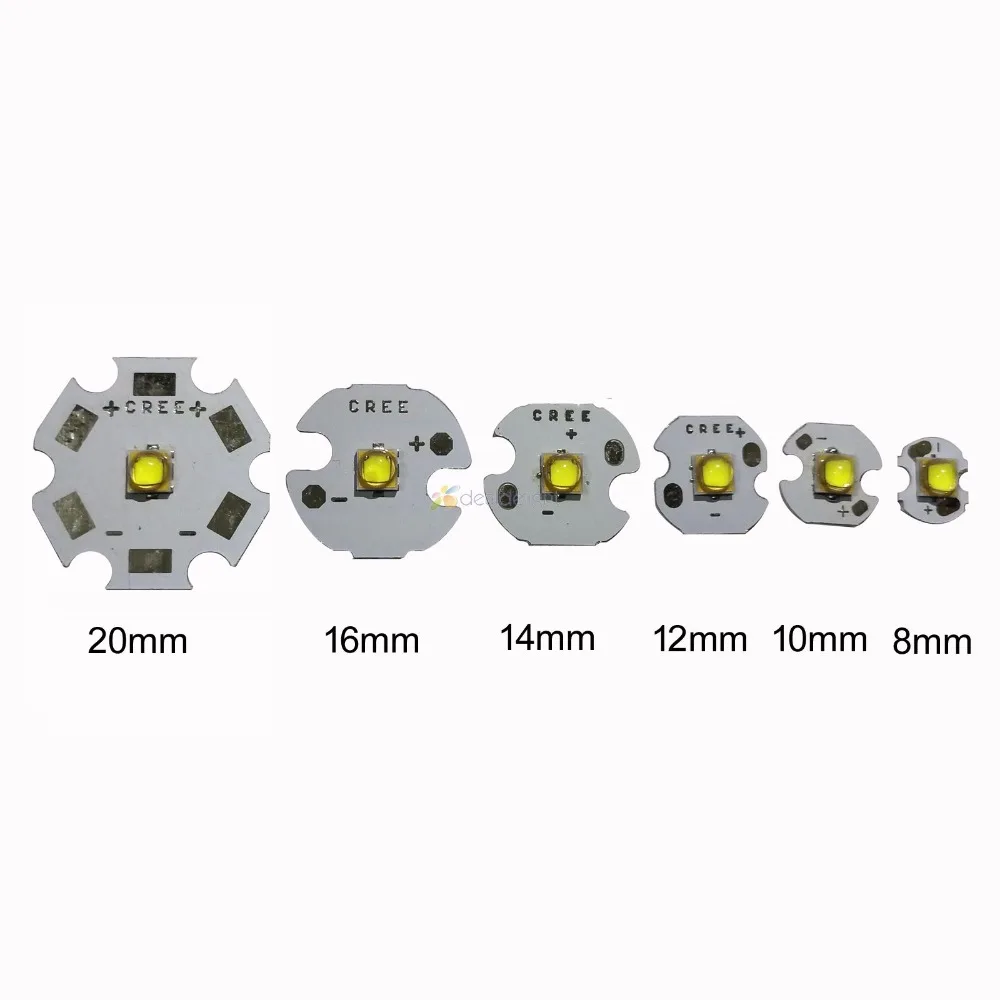 10pcs  XP-G3 XPG3 S3 Cool W Warm White  6W High Power LED Emitter Diode 777lm With 20mm 16mm 14mm 12mm 8mm PCB