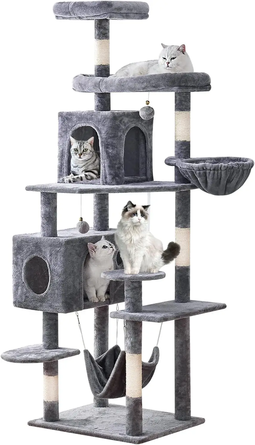 Indoor Cat Tree Tower para gatos, poleiros Plush, Atividade C, 71.6 in