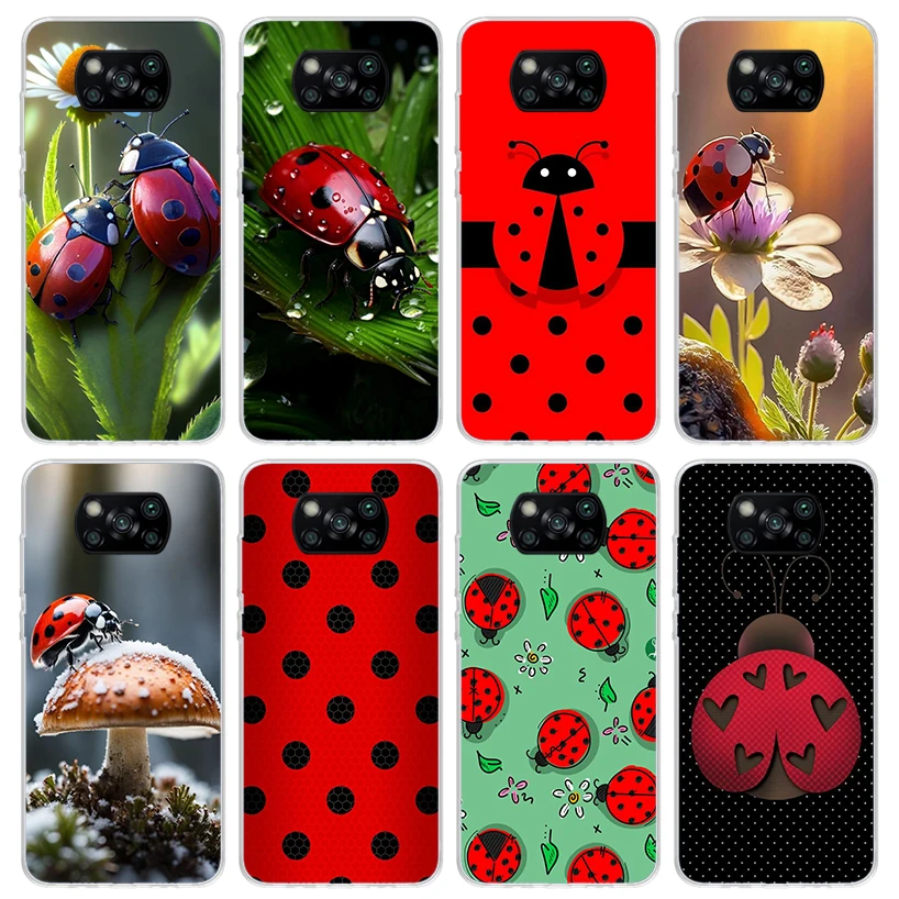 Insect Seven-Star ladybug Phone Case For Xiaomi Poco X6 X5 X3 Nfc X4 GT M5S F6 F5 Pro M3 F3 F2 F1 M4 F4 5G Soft TPU Back Cover X