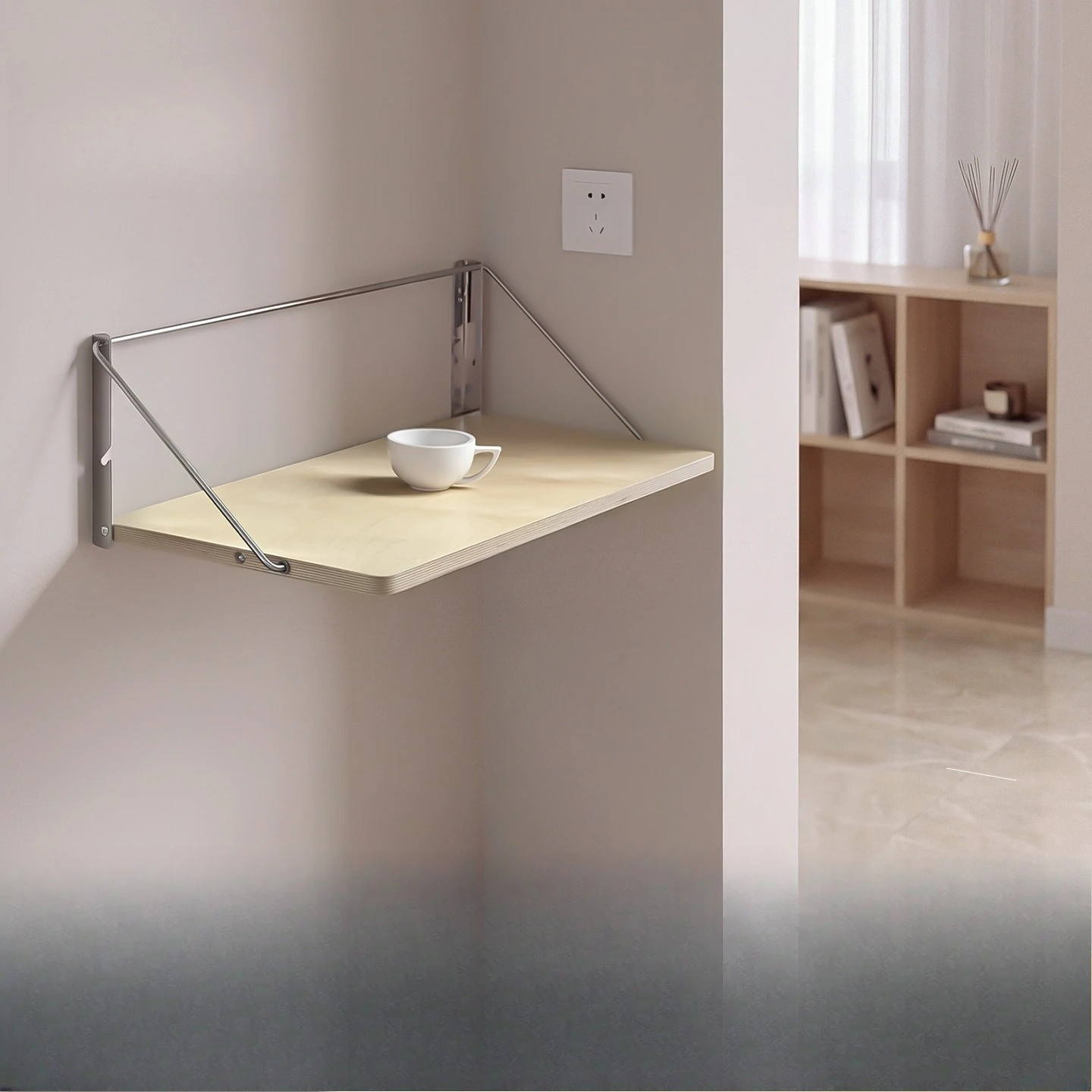 Shelf Solid wood ocean wall panel Wall hanging suspended bar desk wall baffle support frame