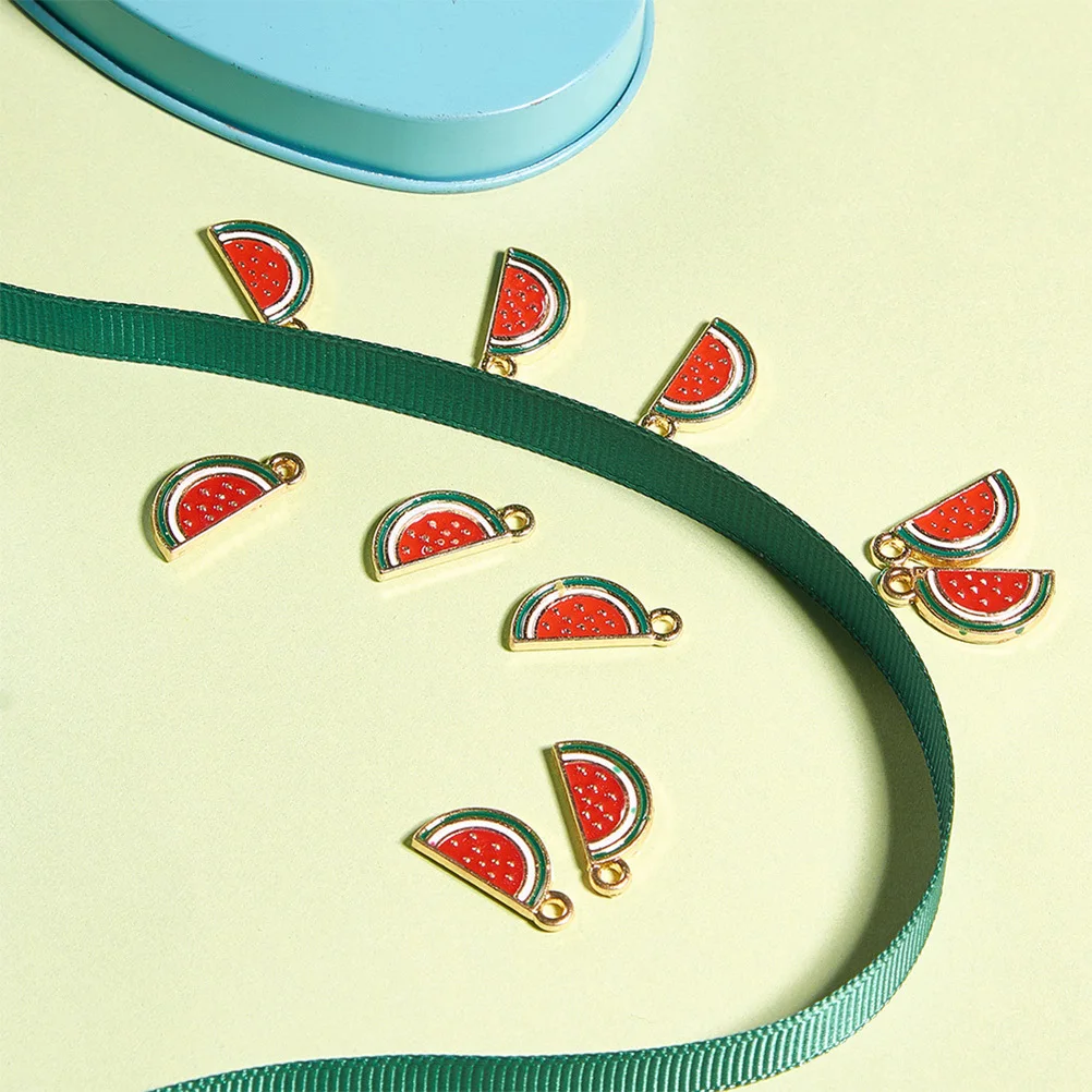 

Watermelon-shaped Pendant Jewelry Making Pendants Fashion Alloy Charms Metal Necklace