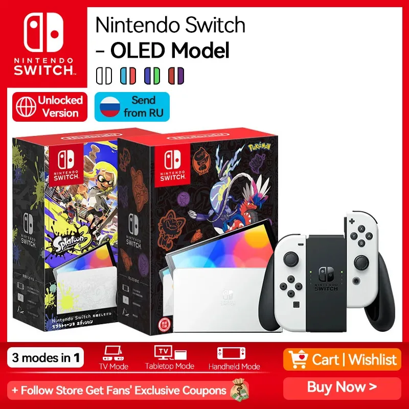 Nintendo Switch OLED-Modell, weißes Set, 7-Zoll-Farbbildschirm, Joy Con-Griff, verbessertes Audio, verstellbare Konsole, stabiler TV-Modus