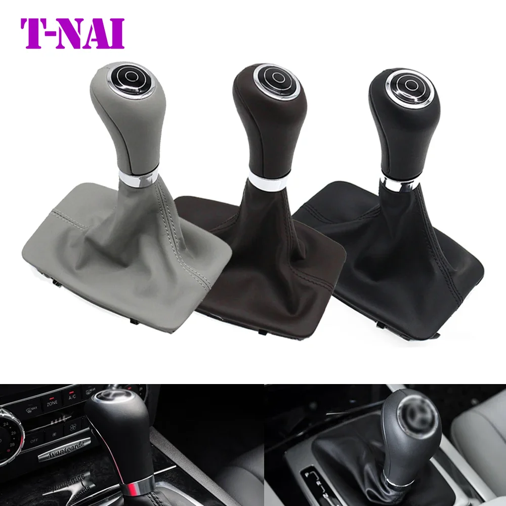 W204 W207 W212 X204 C204  Automatic Car Gear Shifter Lever Knob Leather Boot Cover For Mercedes Benz C E GLK Class 2007-2011