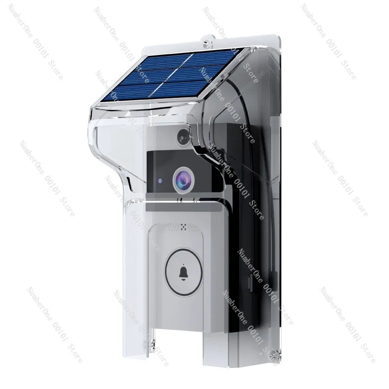Smart Wireless Video Doorbell with Solar Rain Cover HD Security Camera Voice Changer Two Way Audio Intercom Motion Detection