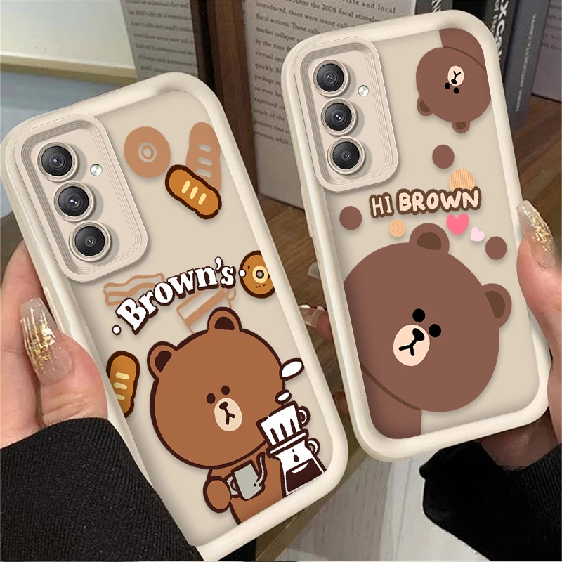 Cartoon Cute Bear Silicone Case for Samsung Galaxy A35 A55 A15 A25 A16 A06 A05 A05S A24 A13 A23 A12 A22 A32 A52 A71 A51 4G Cover