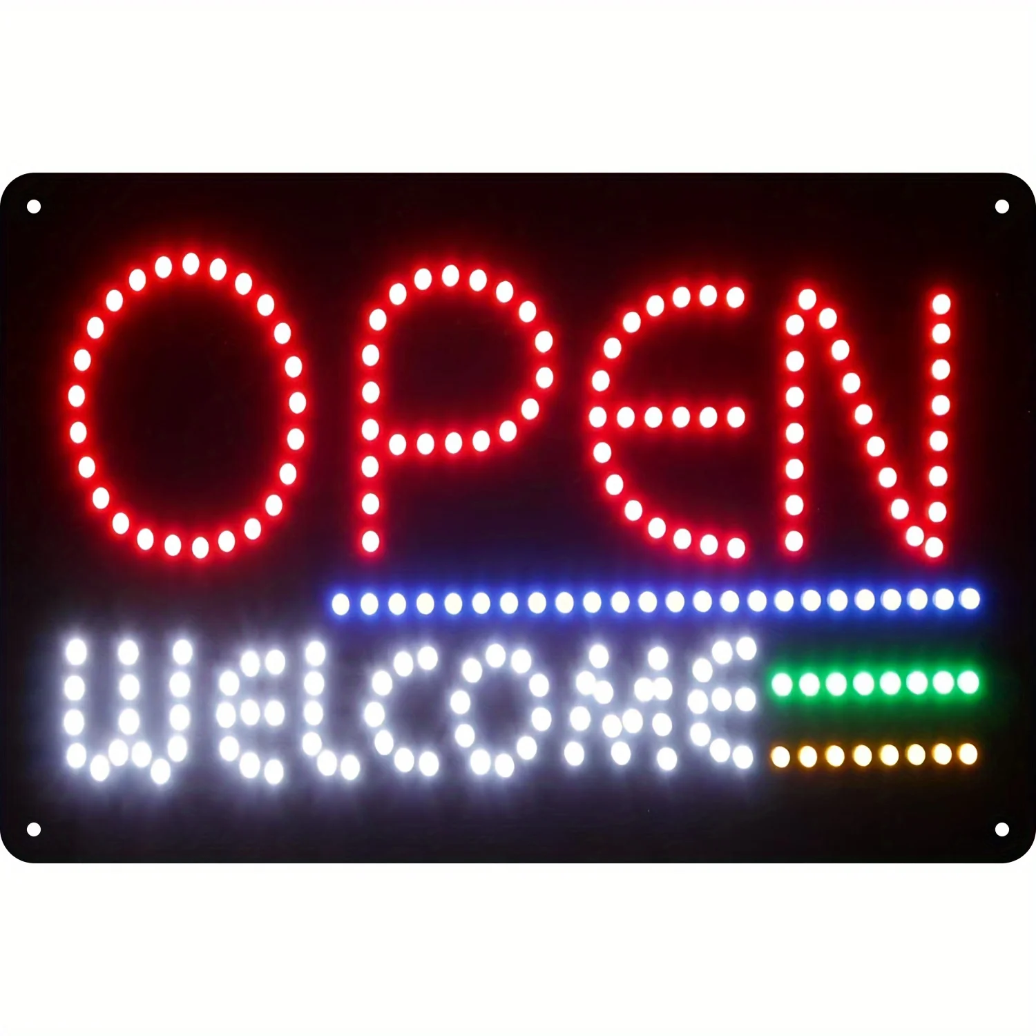 1pc Vintage Metal Sign, Open Welcome Neon Effect Sign, Non-Glowing, Suitable for Bars, Shops, Men's Caves, Restaurants, Cafes