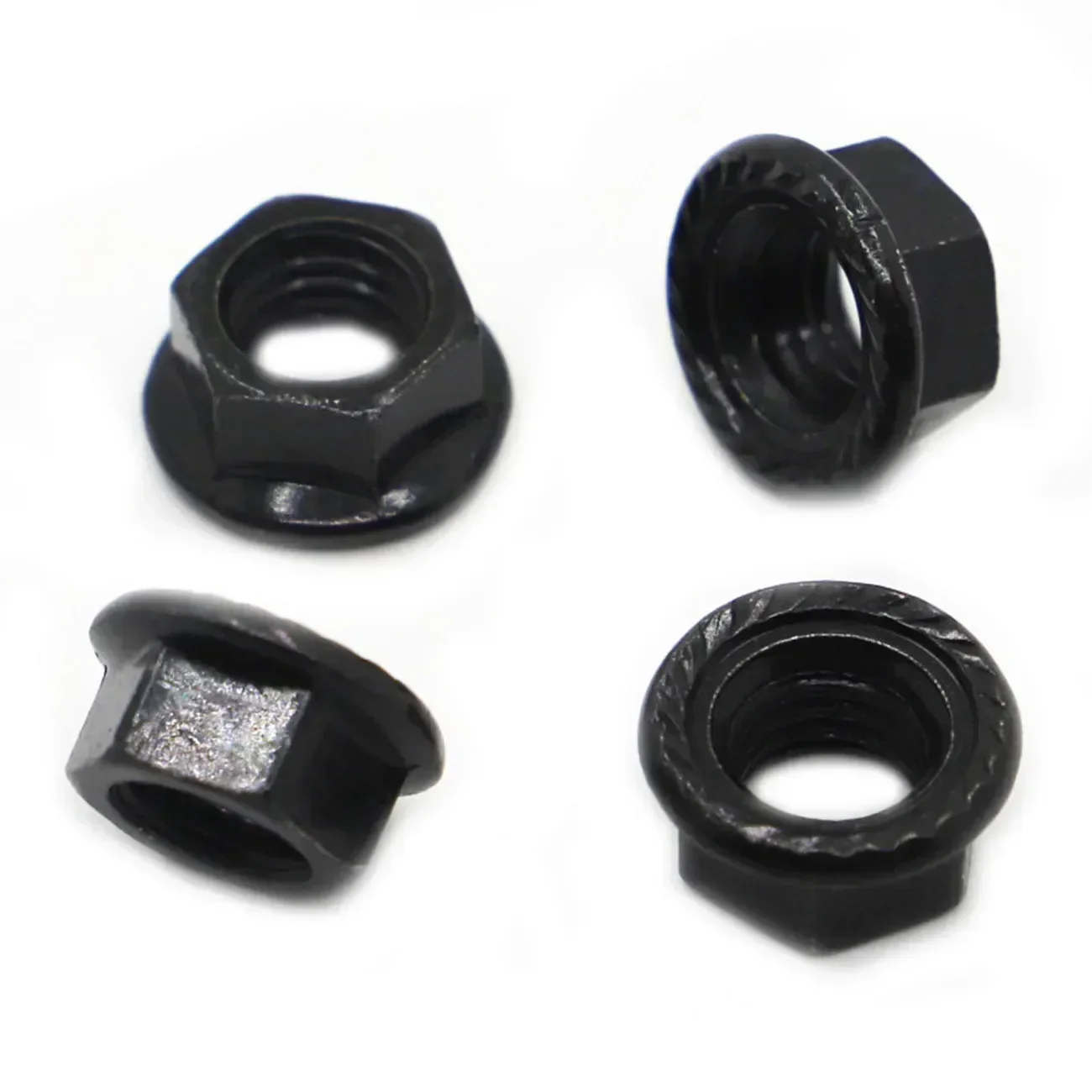 

5-50pcs M3 M4 M5 M6 M8 M10 M12 Black Carbon Steel Hexagon Flange Nut Flange Lock Nut DIN6923 Serrated Slip Locking Nut