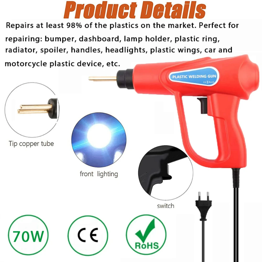 Hot Sell Plastic Welder 70W Heat Gun Stapler Plastic Welding Machine Bumper Soldering Iron Staples Bumper Repair Car Tools Kit