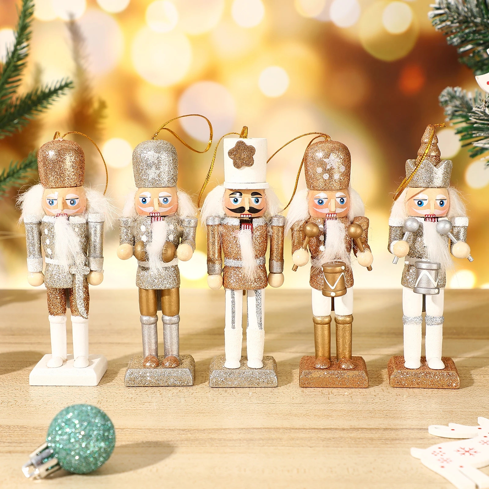 

Hanging Nutcracker Pendant Christmas Decoration Miniature Ornaments Tray Covers Wood