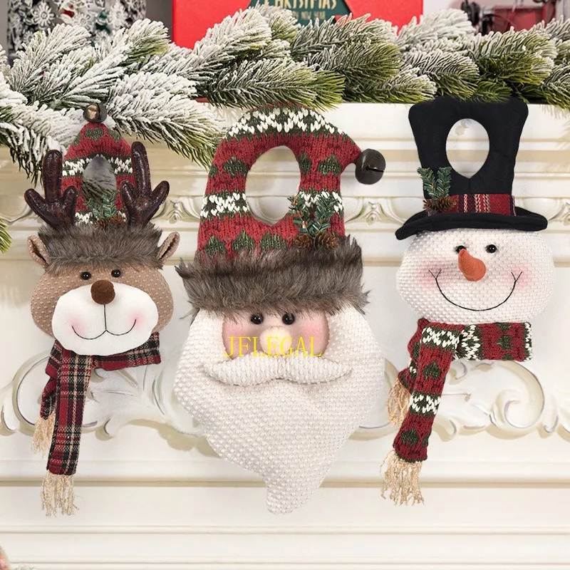 

JFLEGAL Christmas Door 2025 New Knocker Decoration Doll Old Snowman Deer Pendant Decorations Christmas Gifts Small Doll Pendant
