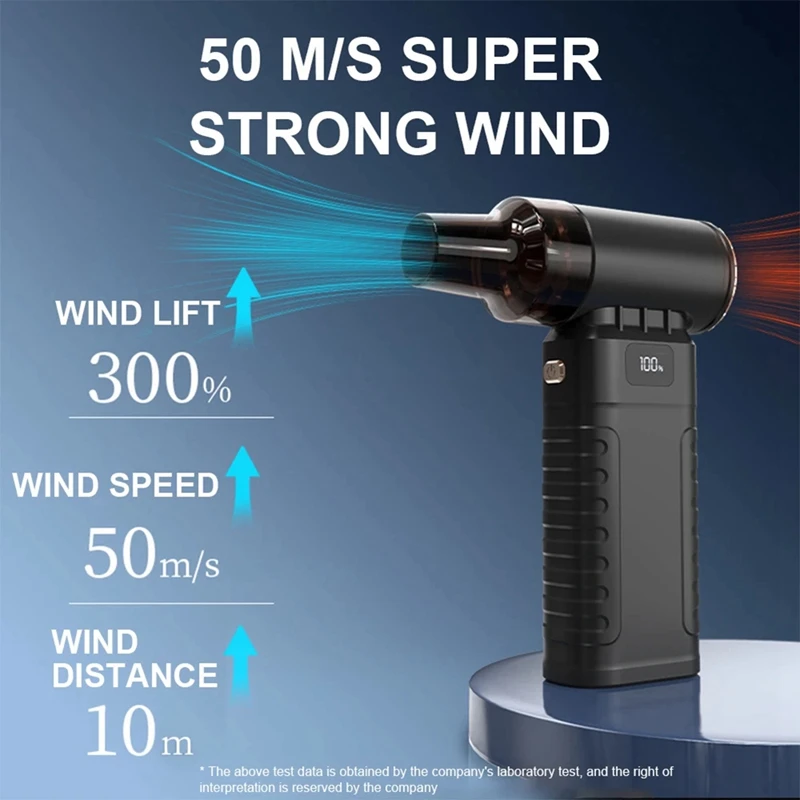 S06 200G 90000RPM Mini Turbo Jet Fan 50m/S Air Duster Adjustable Wind Speed Turbo Violent Blower with Light Car Cleaning-A20R