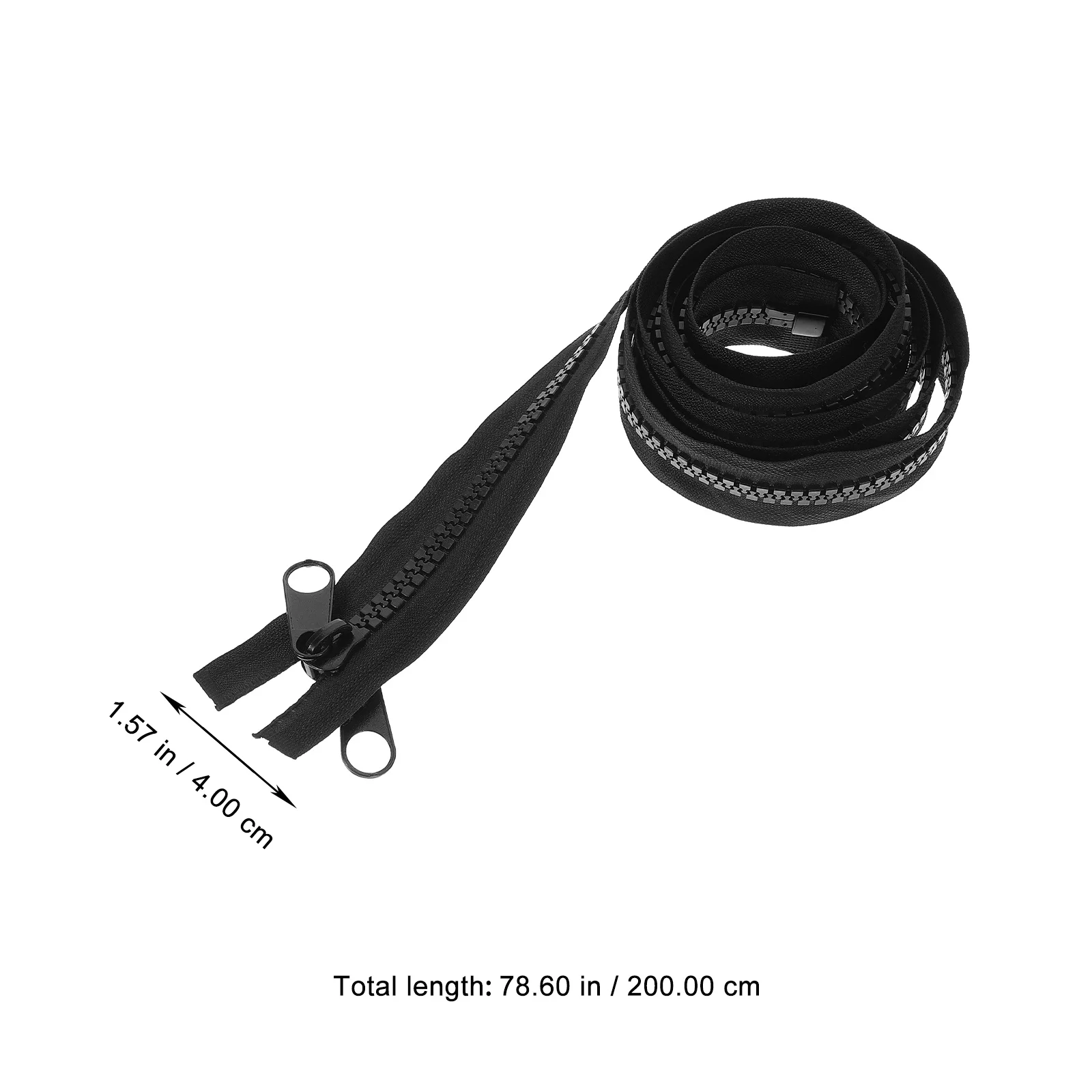 

2pcs Resin Zipper Long Tail Double-Side Durable For Bag Clothes Tent Suitcase Down Sleeping Bag Sewing Accessory Tool