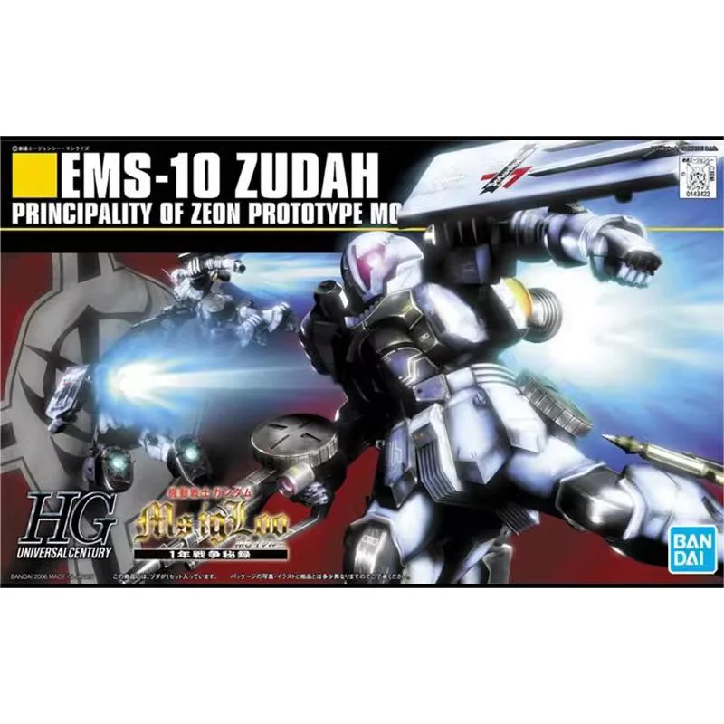 Original Genuine GUNDAM HGUC 1/144 EMS-10 Zudah PRINCIPALITY OF ZEON PROTOTYPE Bandai Anime Model Toys Action Figure Gifts