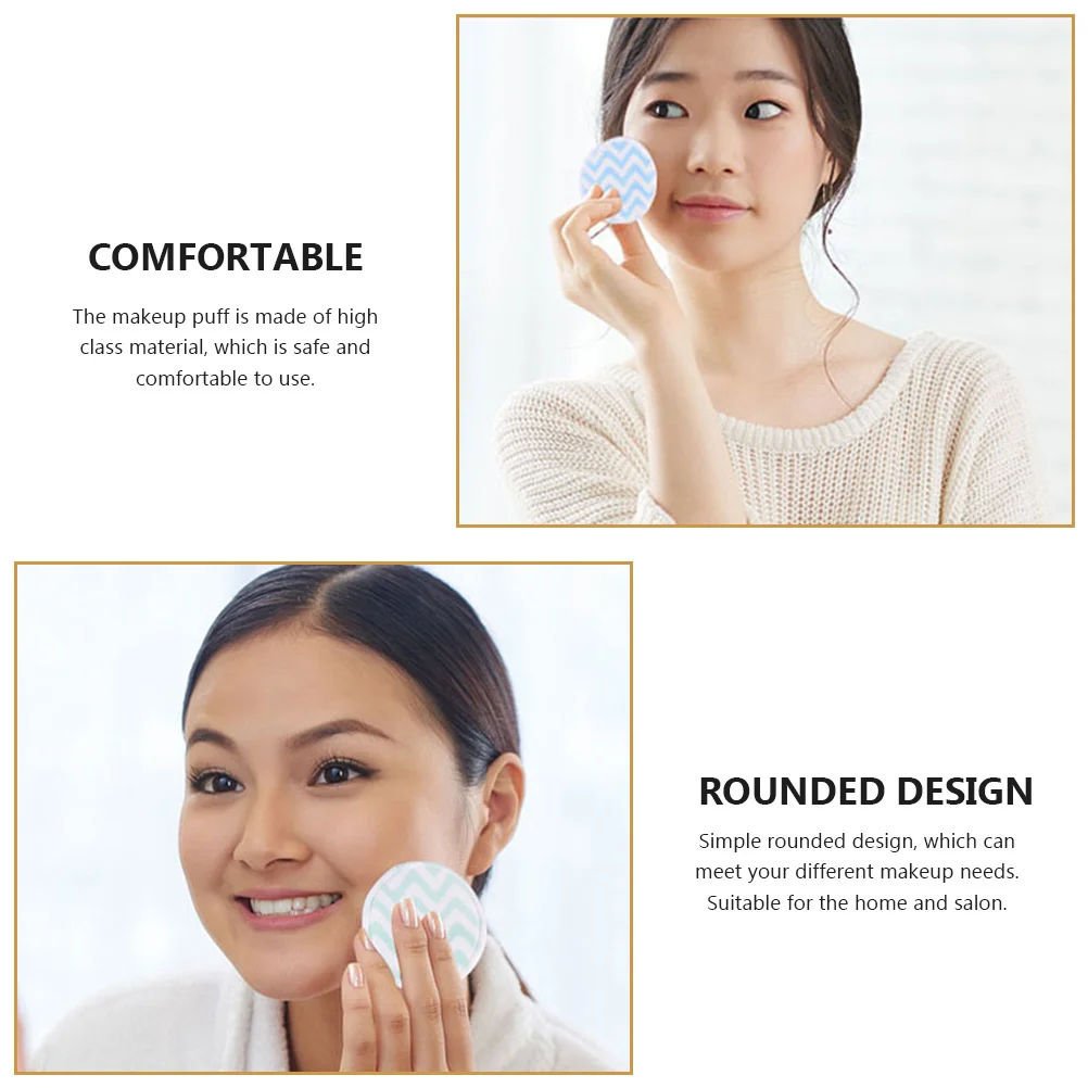 

6Pcs Makeup Rounded Face Cleaning Soft Comfortable Cosmetics Puff for Sensitive Skin Daily Use Makeup Tool