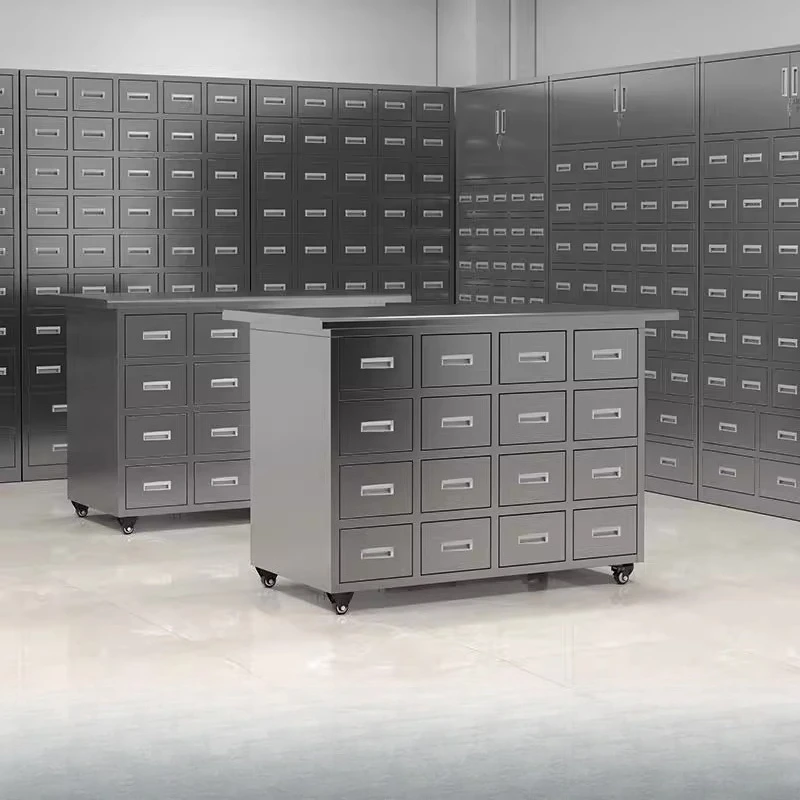 

304 stainless steel thickened herbal medicine cabinet traditional Chinese medicine chest