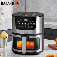 7L Electric Air Fryer Smart Multi-function Hot Convection Oven Deep Fryer Without Oil LED Touch Control 1400W Visible Window