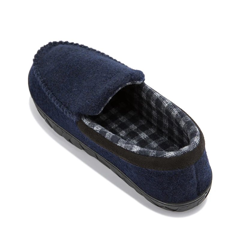 Herren-Hausschuhe aus Baumwolle, Mikrosuede-Mokassins, Schuhe für Herren, flache Slip-On-Schuhe mit Memory-Schaum-Sohle, lässige Slipper für drinnen und draußen