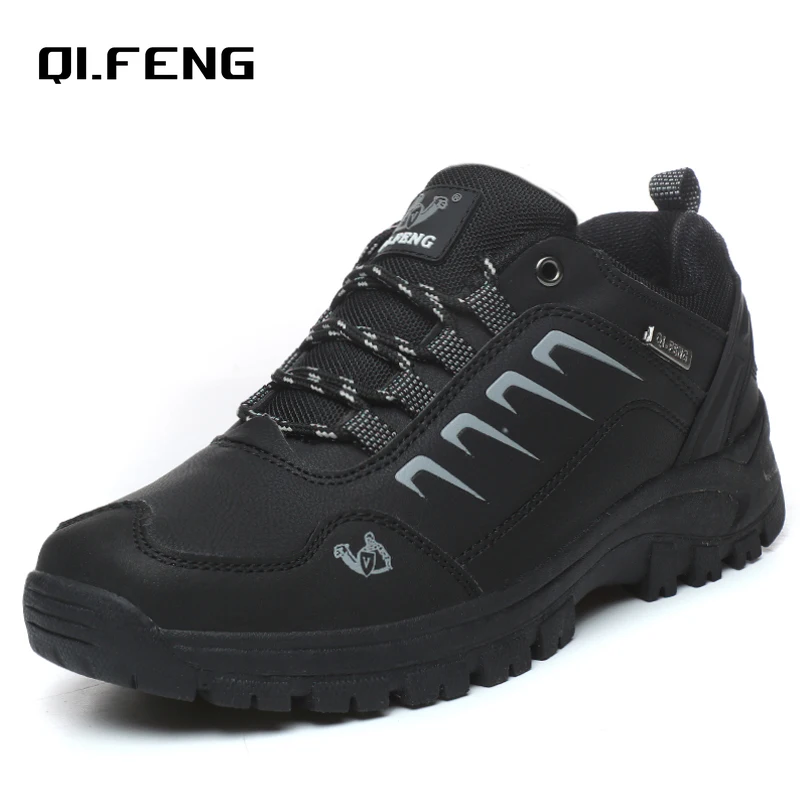 Winter Men Casual Shoes Ankle Boots Women Snow Boots Fur Hiking Shoes Sneakers Waterproof Leather Trekking Leisure Climbing Soft