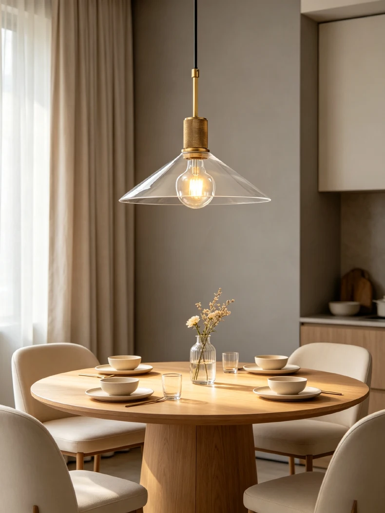 American Retro Copper-Colored Glass Restaurant Chandelier