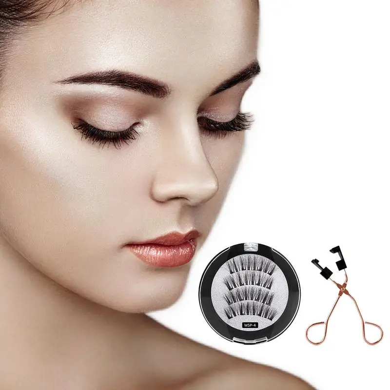 

Magnetic Eyelashes Without Eyeliner No Glue False Magnetic Eyelashes With Lashes Clip Reusable Natural Looking Soft Fake Lashes