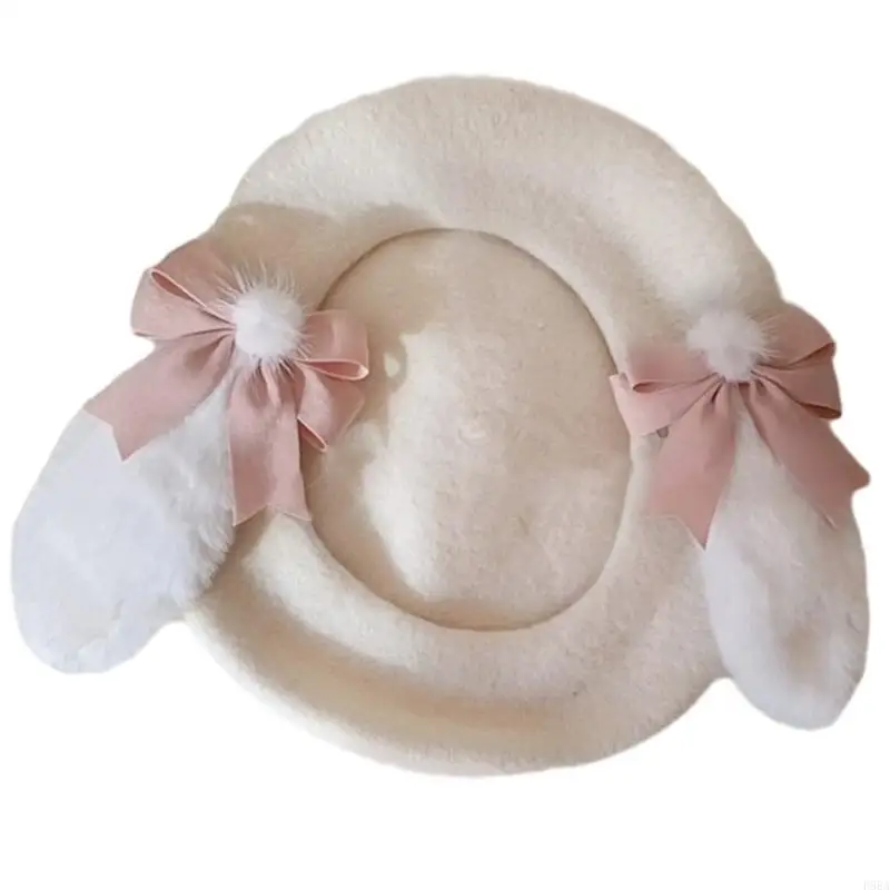 

P88A Adult Plush Winter Autumn Windproof Girl Painter Hat for Travel