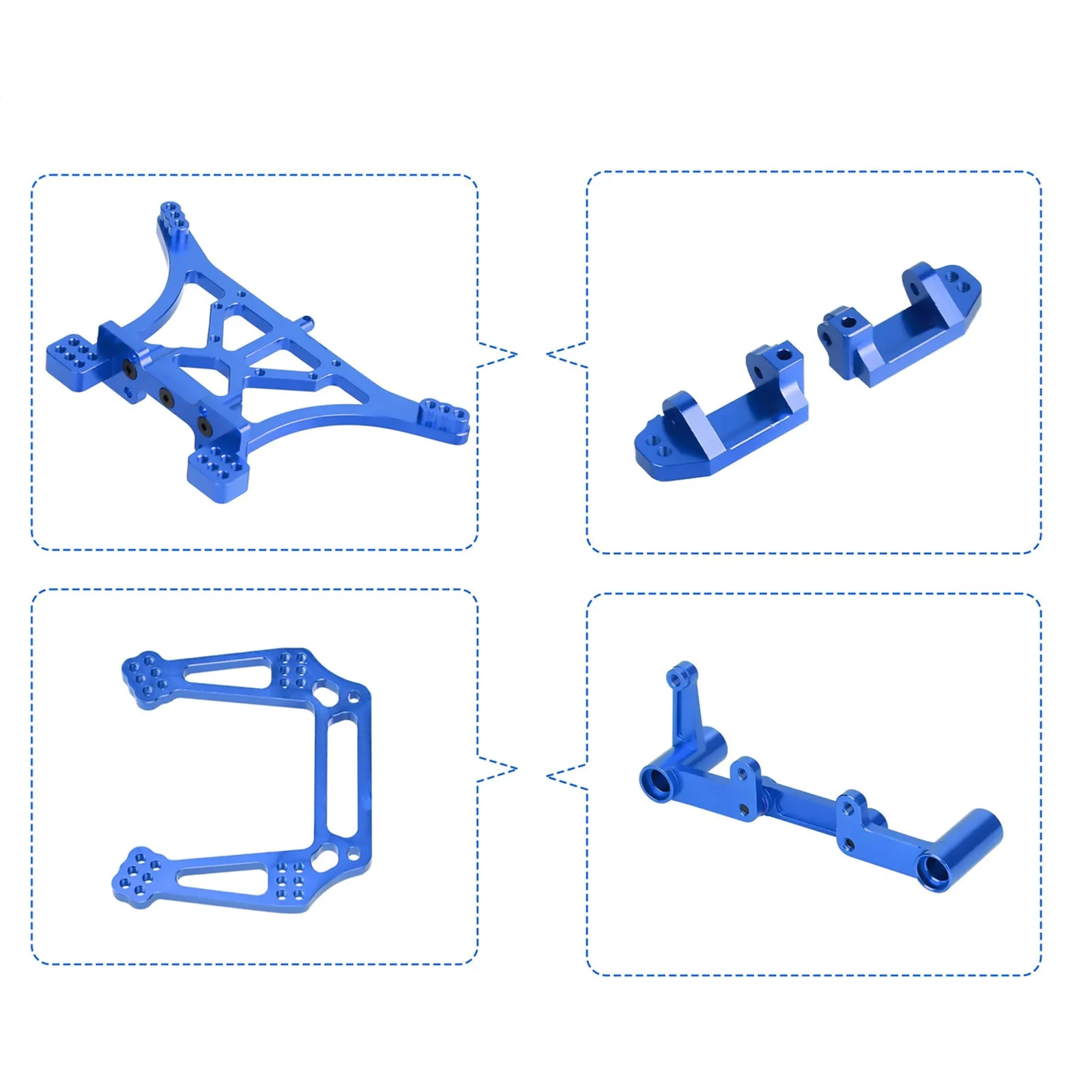 مجموعة كاملة من المعدن لـ SLASH ترقية طقم قطع غيار الهيكل لـ Traxxas Slash 2WD/Stampede/Rustler 1/10 RC تركيبات استبدال شاحنة السيارة #5