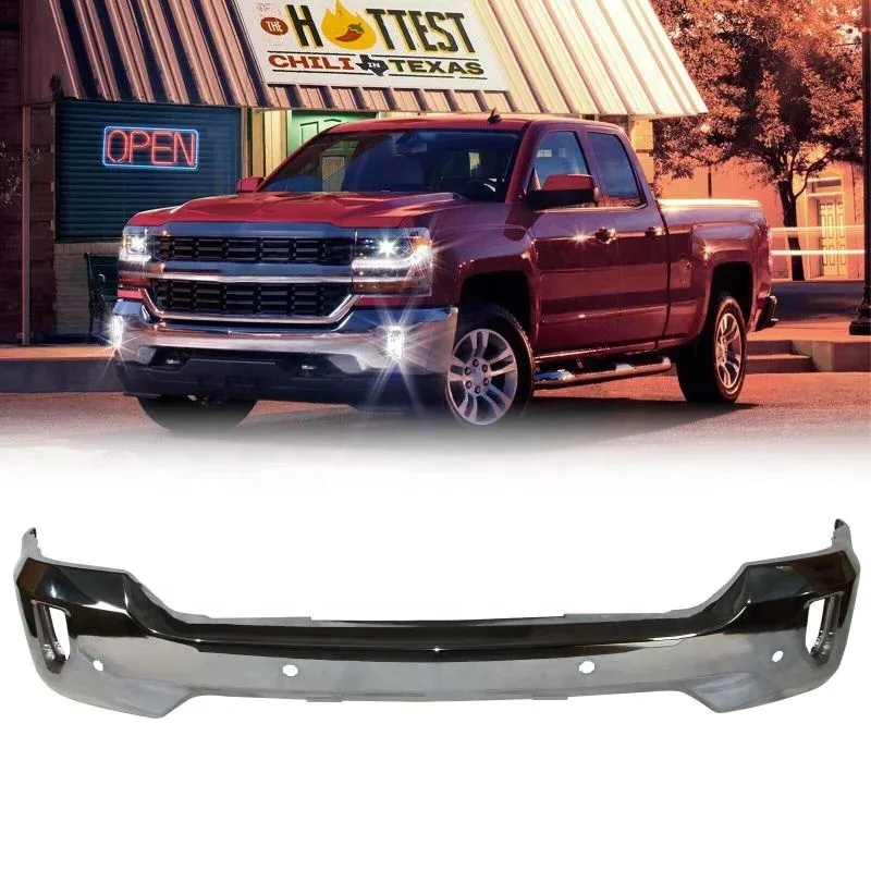 Chrome Front Bumper for 16-19 Chevy Silverado 1500/LD  Face Bar W/ Fog Light Hole  1002862