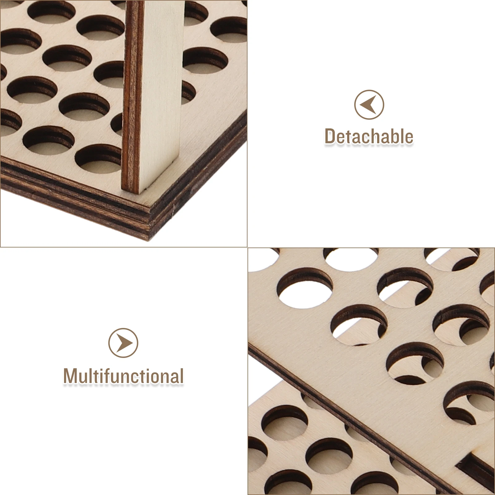 

Pen Storage Holder Wooden Craft Marker Rack Multifunction Test Tube Stand Travel