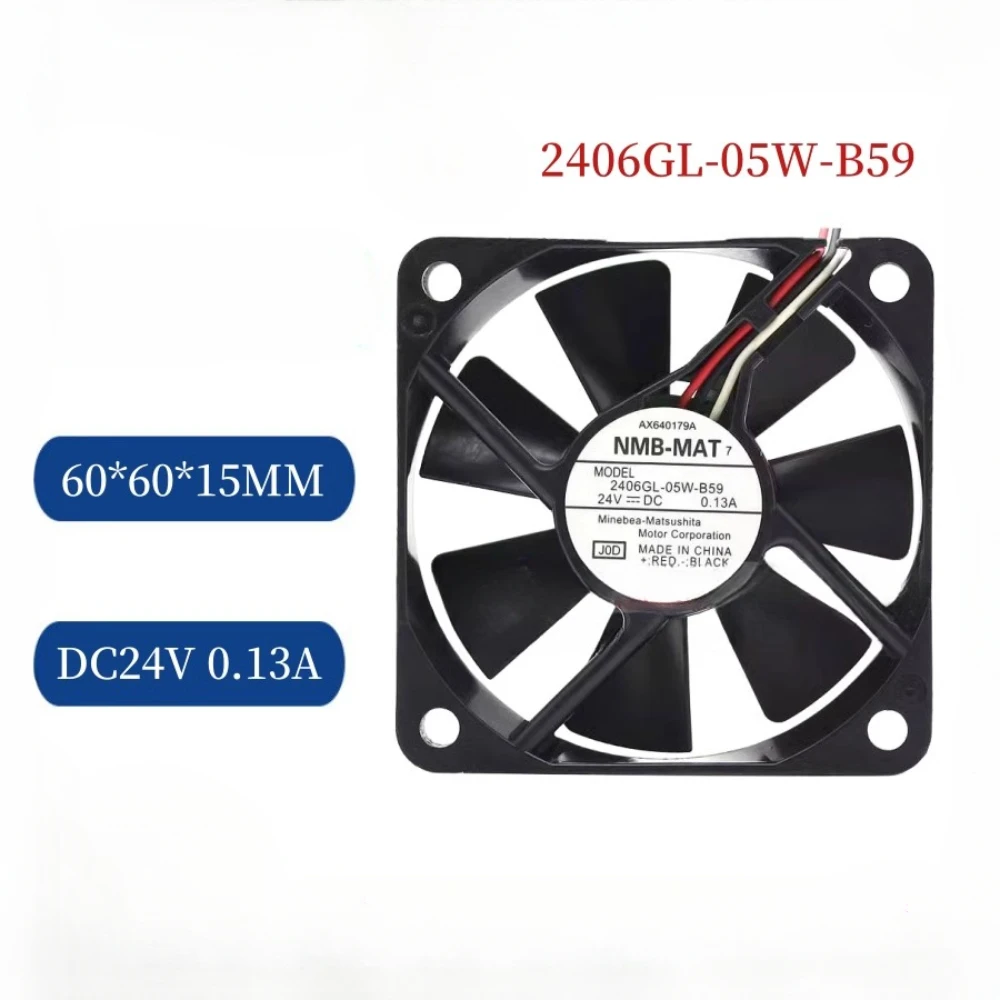 2406GL-05W-B50 Server Fan for NMB NMB-MAT High Air Axial Flow CPU Power Supply Inverter Cooling Fan 24V 0.13A 6CM 6015