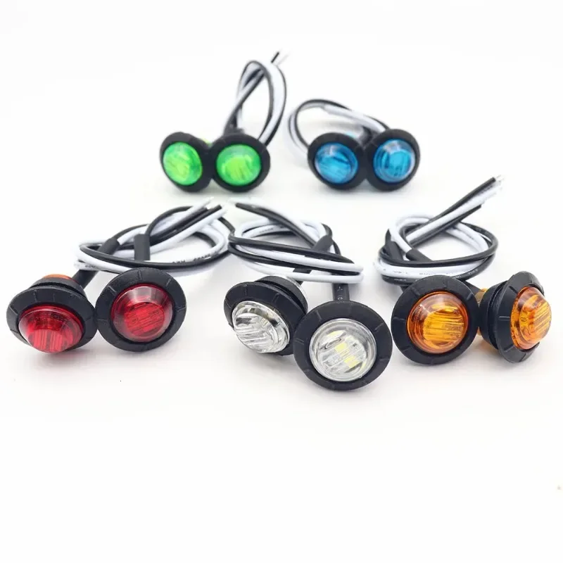 2pcs Waterproof Side Marker Indicators Light LED 12V Bullet Lamp Mini 3/4